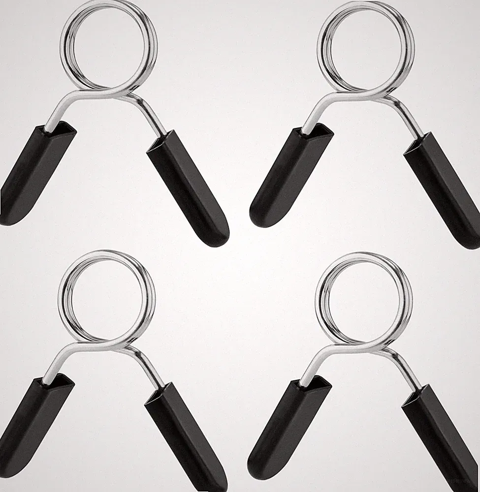 8x Spring Clip Collars, Smooth Dumbbell Handle or Standard Weightlifting Barbell