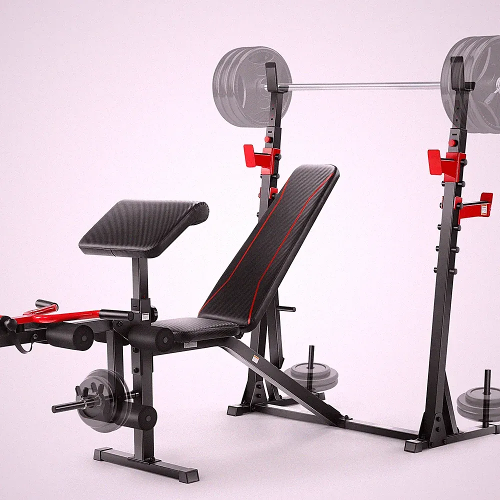 900LBS Adjustable Weight Bench Press with Squat Rack Folding for Home Gym Fitnes