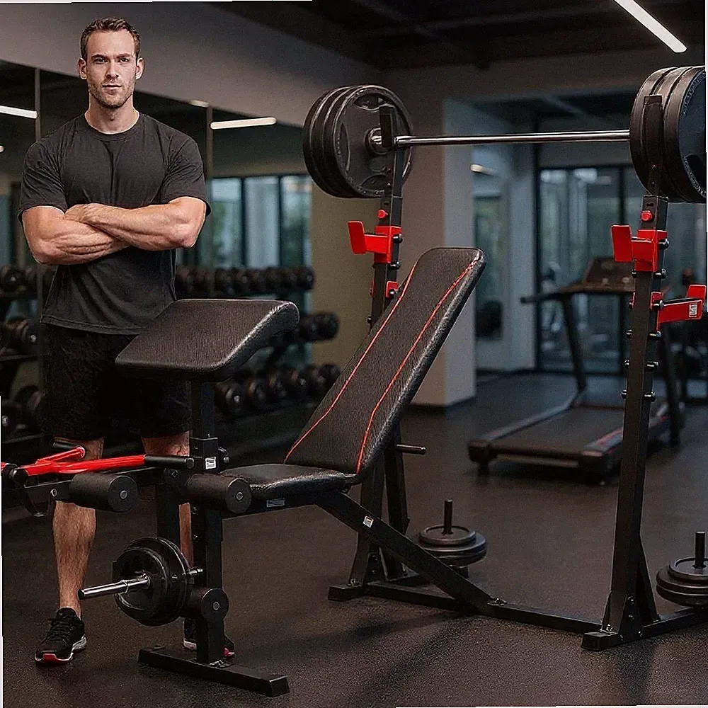 900LBS Adjustable Weight Bench with Leg Curl/Extension Fitness Body for Gym Home