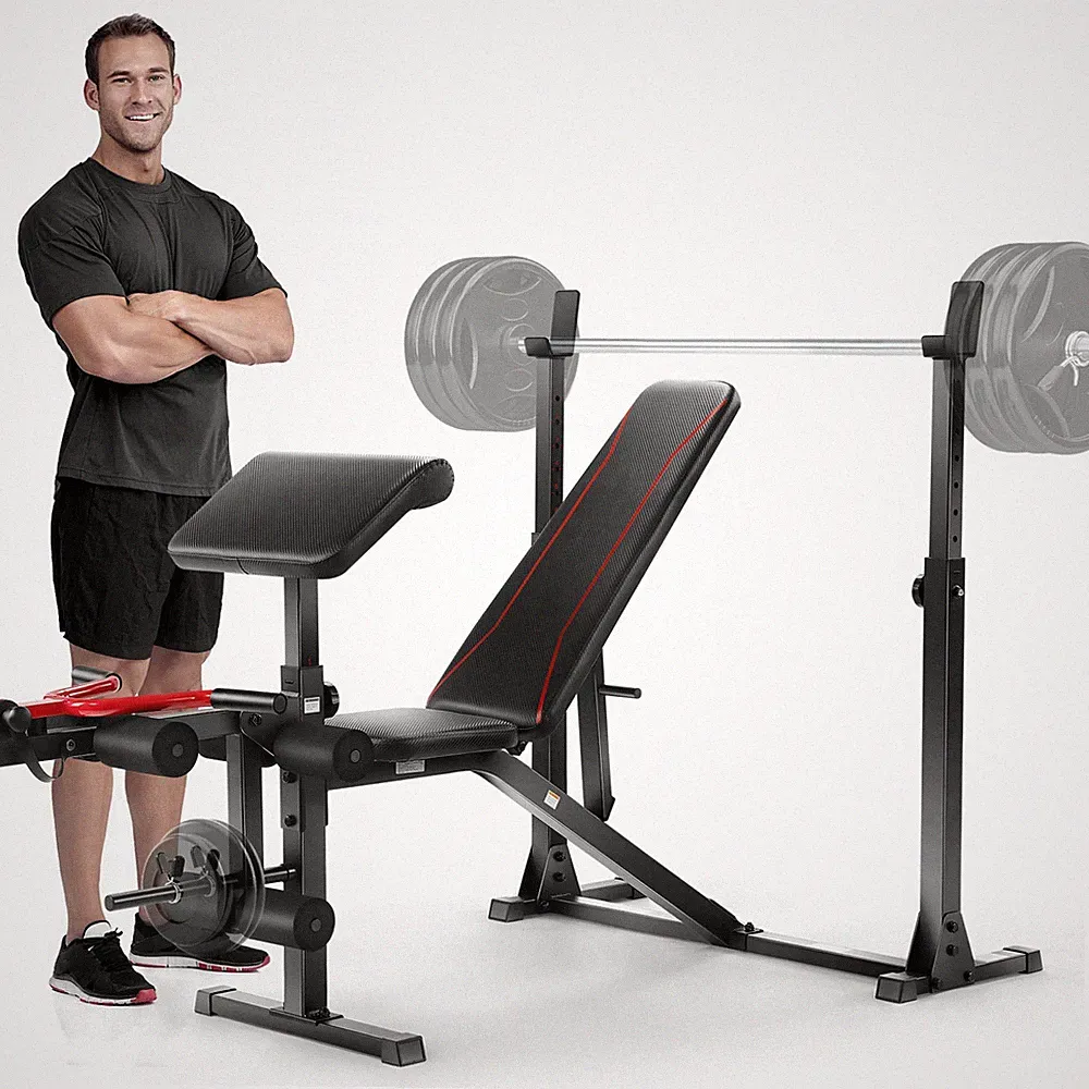 900lbs Heavy Duty Adjustable Weight Bench Set for Full Body Workout for Home Gym
