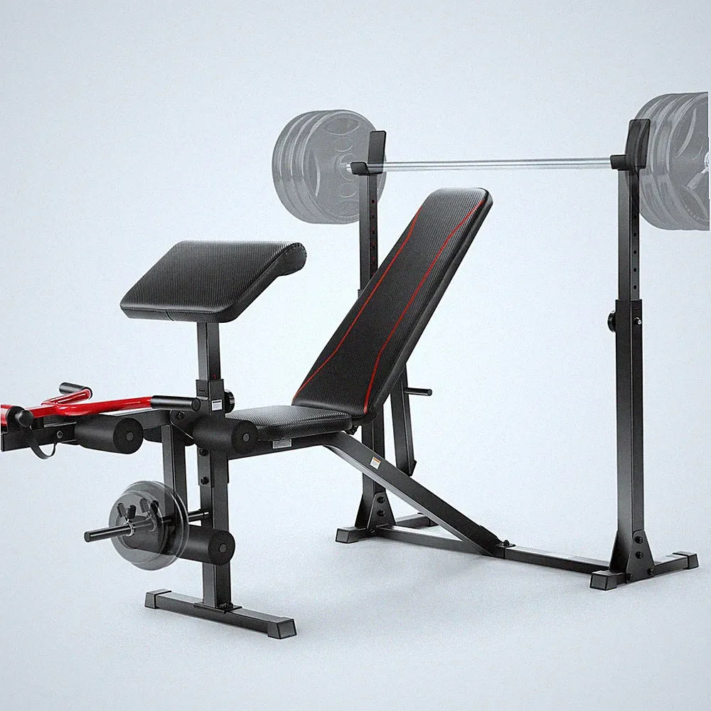 900lbs Olympic Weight Bench Set Adjustable Workout Bench with Barbell Rack Home✨