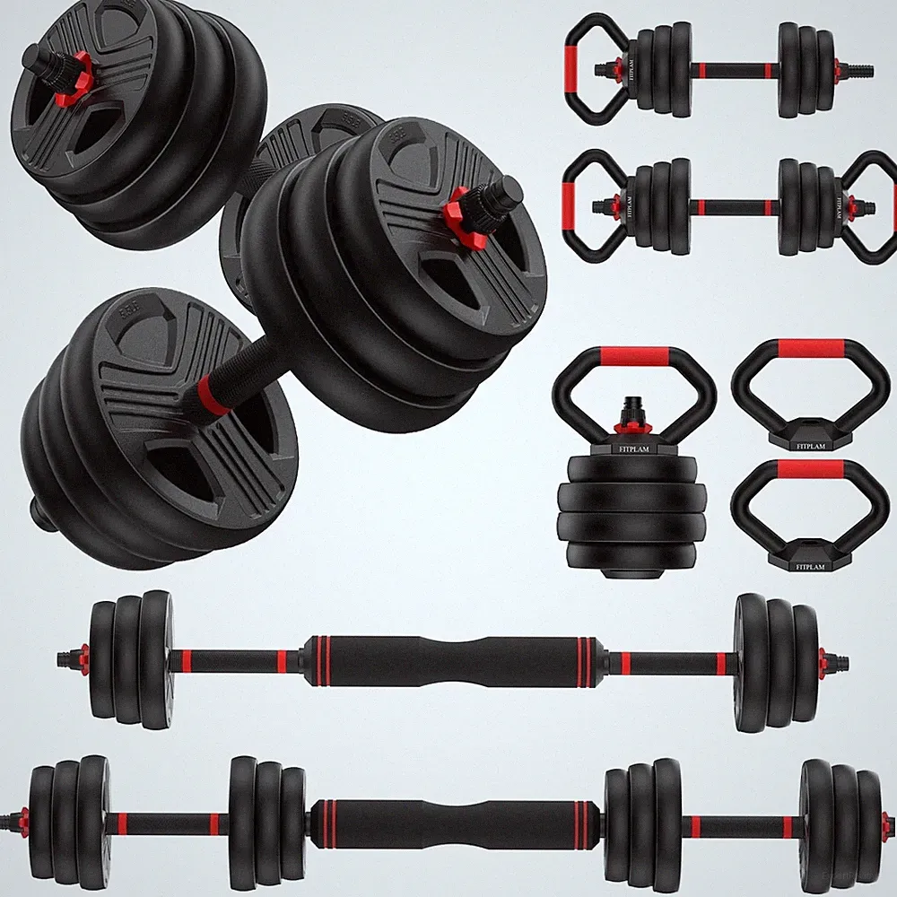 90Lbs Free Weight Set with Connector 5 In1 Dumbbells Set Used as Barbell Kettleb