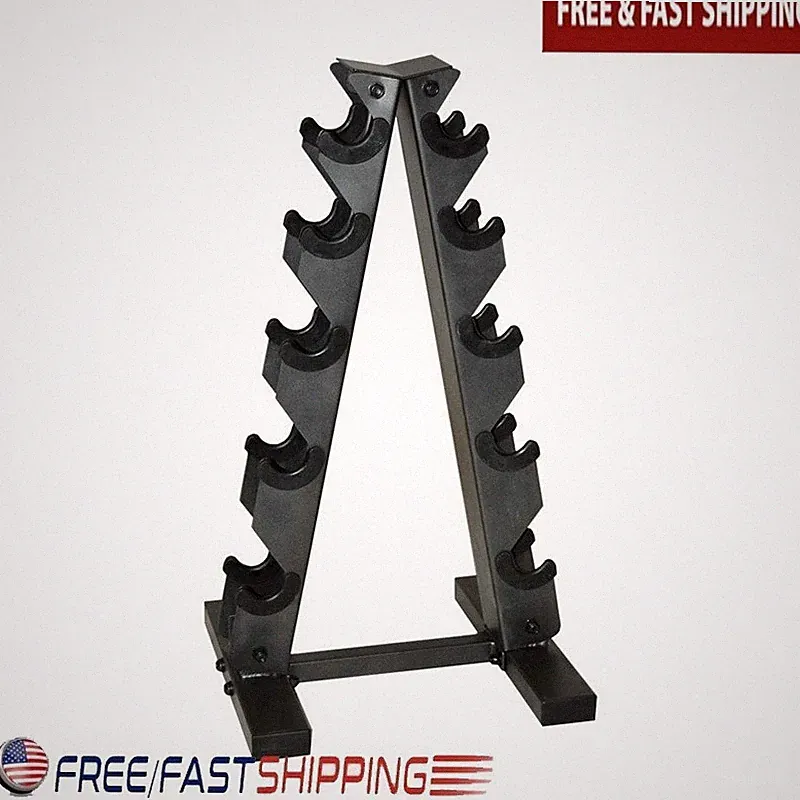 A-Frame Dumbbell Rack Hex Weights Organizes Fitness Equipment Compact Design New
