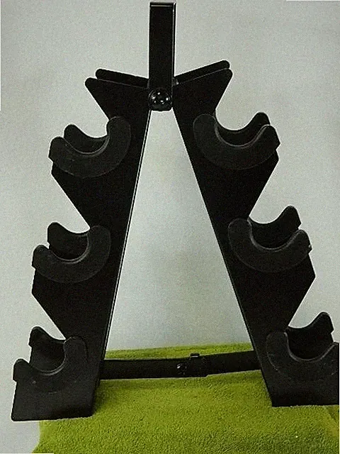 A-Frame Dumbbell Rack Stnd Tree Holder 4-Tier Compact Weight Storage