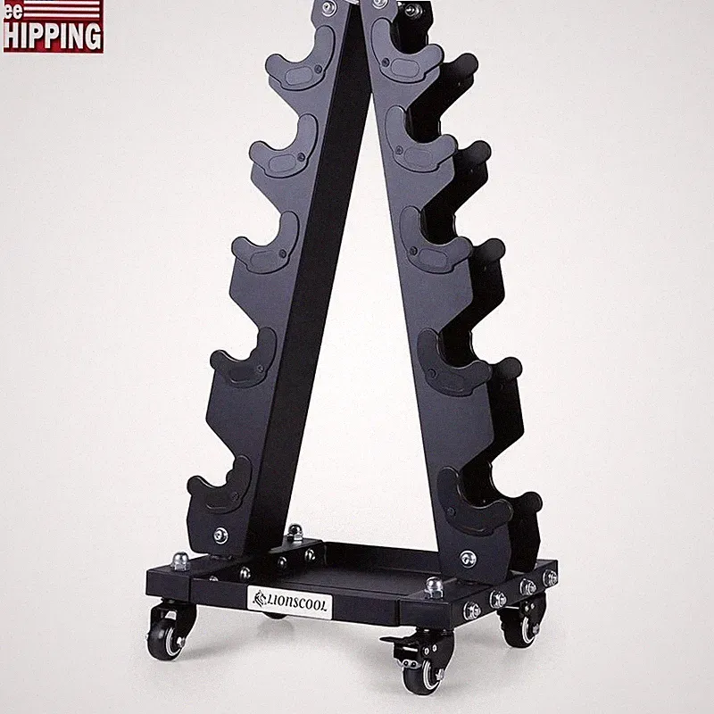 A Frame Dumbbell Rack W/ Wheels Compact & Durable 200LBS Capacity Storage New