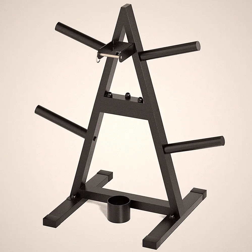 A-Frame Weight Plate Tree for 1" Olympic Plates - Holds 300 lbs, Dumbbell Rac...