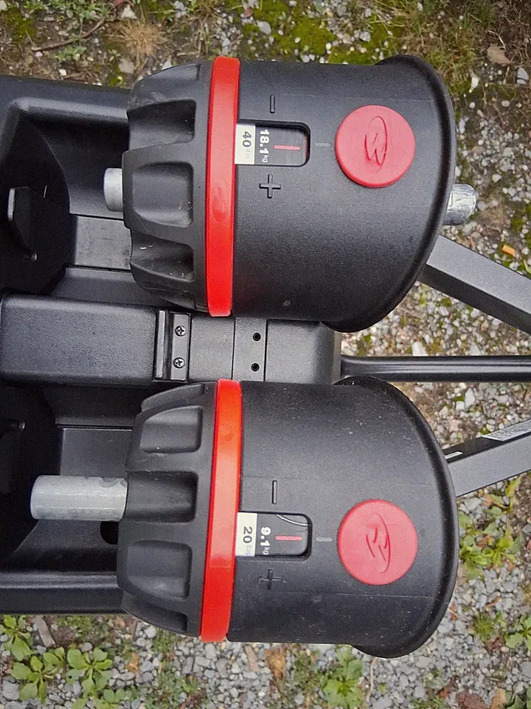 A Set Of Bowflex Selecttech 2080 Weight Adjusters