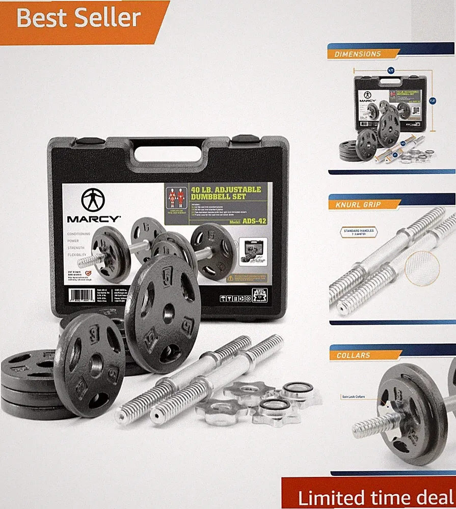 Accessories Included: Adjustable Dumbbells with Travel Case & Spin Lock Collars