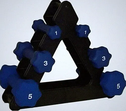 Ader Neoprene Dumbbell Set - 1/3/5lb Pair Royal Blue w/ Portable Plastic Rack