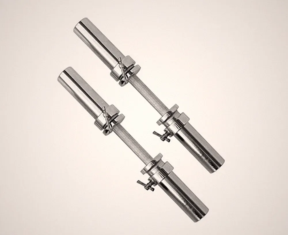 Ader Olympic Dumbbell Handles with Chrome Training Collars (Sold As One Pair)