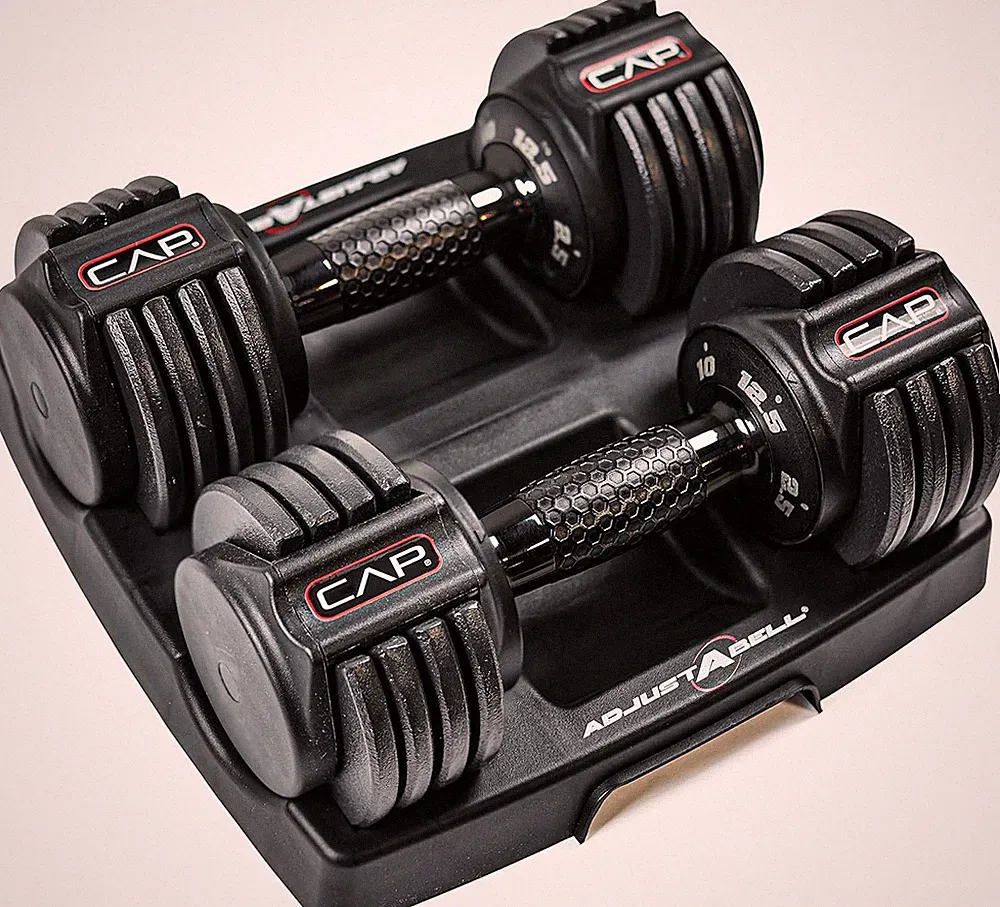 ADJUSTABELL Adjustable Dumbbell Weights - 12.5, 25 & 55 Lbs - Singles & Pairs