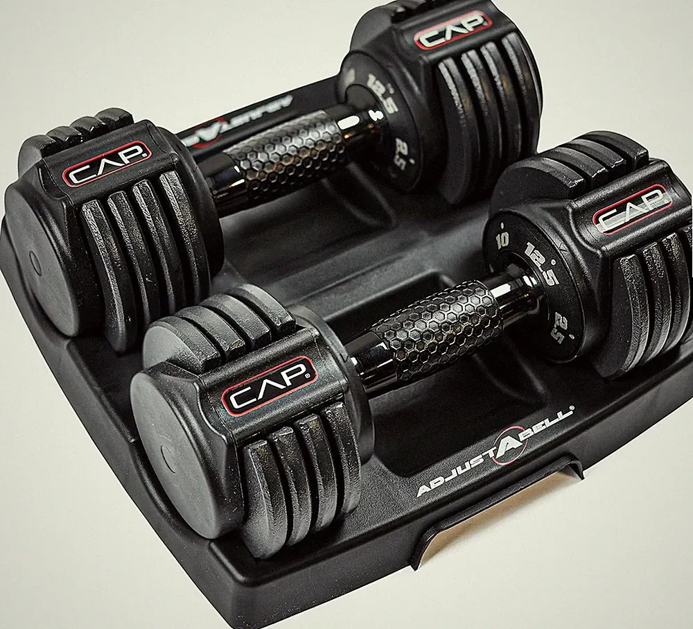 ADJUSTABELL Adjustable Dumbbell Weights - 12.5, 25 & 55 Lbs - Singles & Pairs
