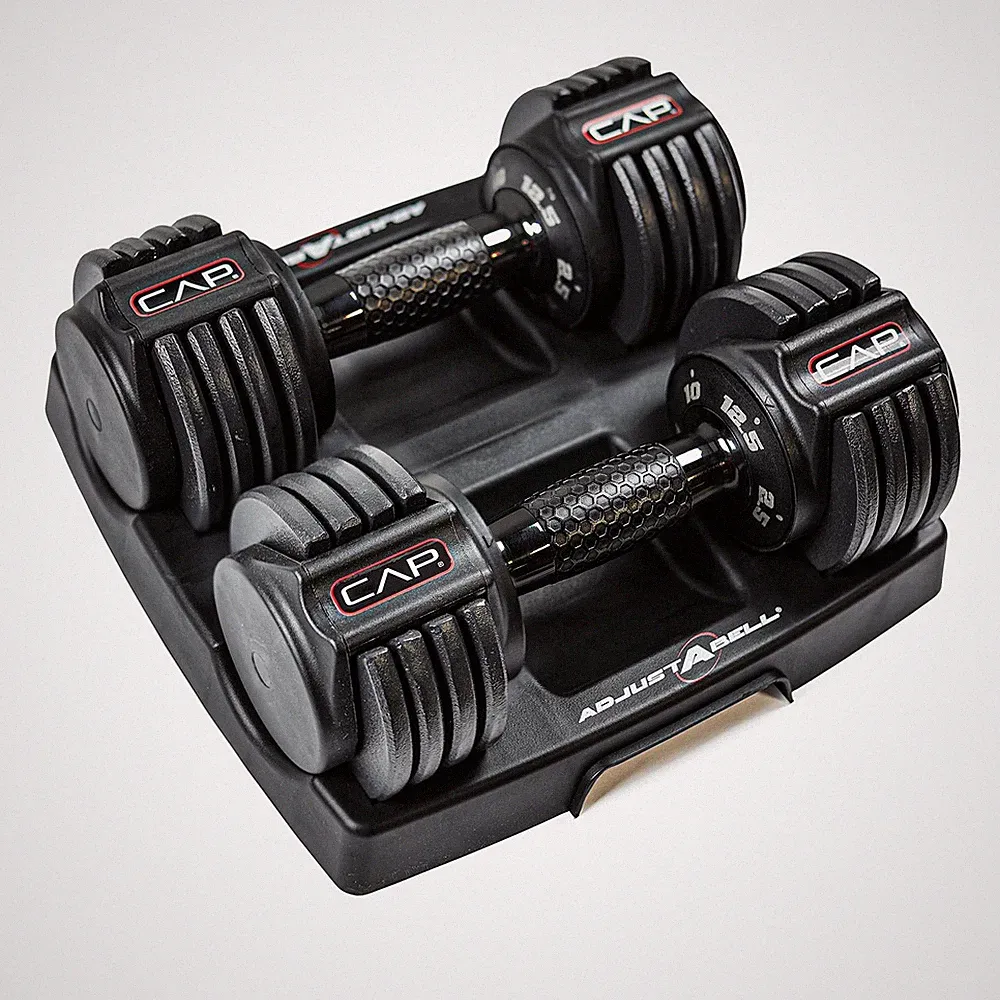 ADJUSTABELL Adjustable Dumbbell Weights - 12.5, 25 & 55 Lbs - Singles & Pairs