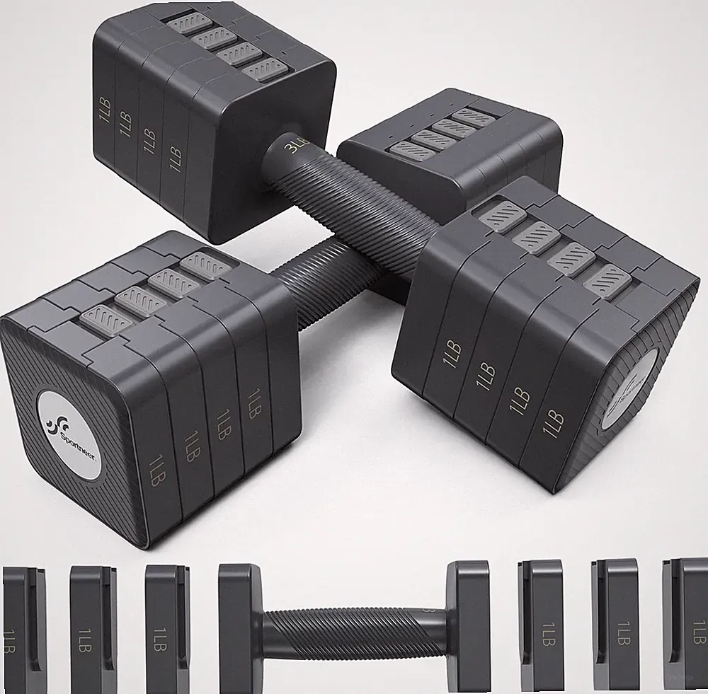 Adjustable 10 LB Dumbbells Set of 2 - 5 Weight Options for Home Workout