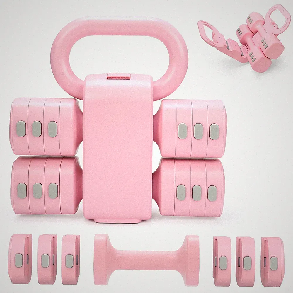 Adjustable 2-in-1 Convertible Kettlebell & Dumbbells Set, 4 in 1 Free Weights...