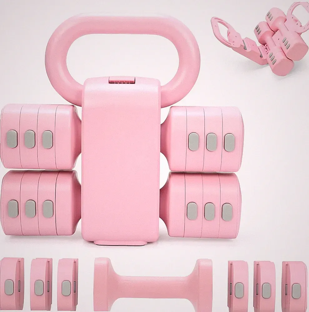 Adjustable 2-in-1 Convertible Kettlebell & Dumbbells Set, 4 in 1 Weights