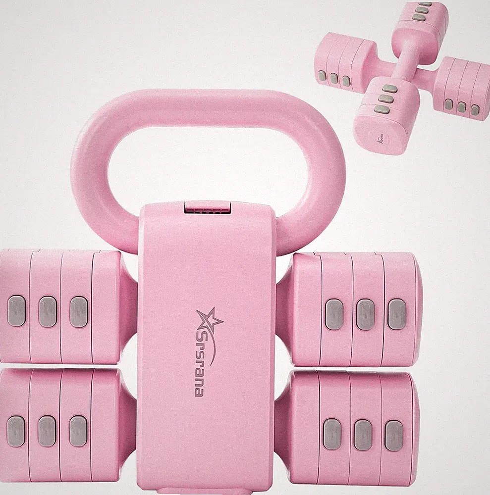Adjustable 2-In-1 Dumbbell & Kettlebell Set for Women, 1.1-12.1 Lbs