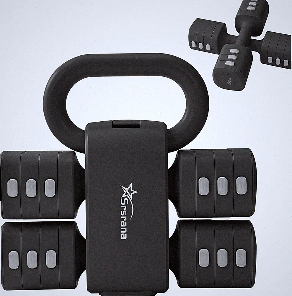 Adjustable 2-In-1 Dumbbell & Kettlebell Set for Women, 1.1-12.1 Lbs