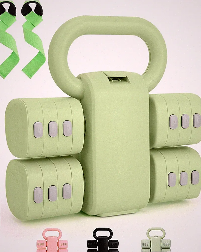 Adjustable 2-in-1 Dumbbell & Kettlebell Set, Hand Weight 4.4lb~11lb for
