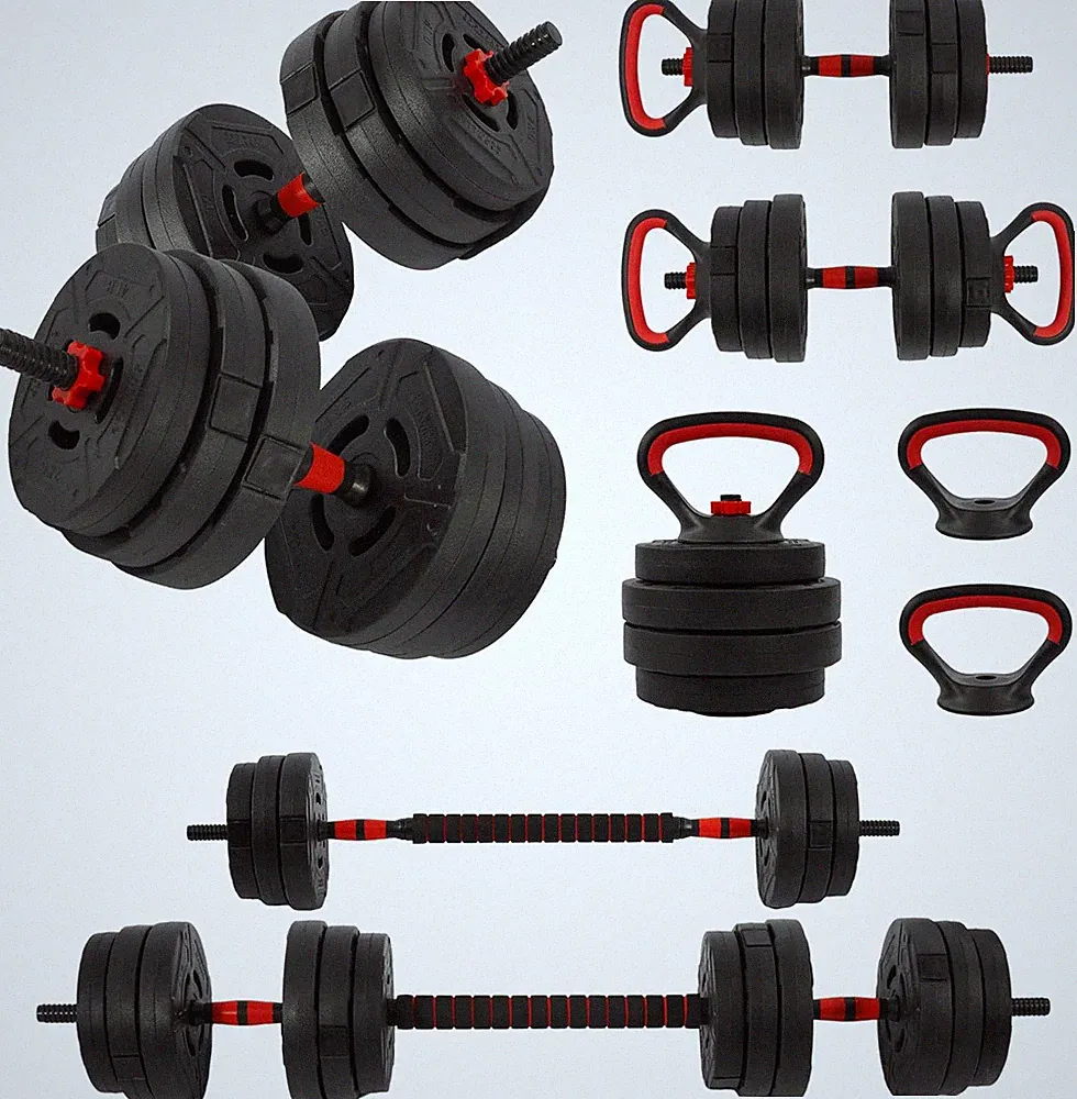 Adjustable 3-in-1 Dumbbell, Barbell & Kettlebell Set - Portable Weights