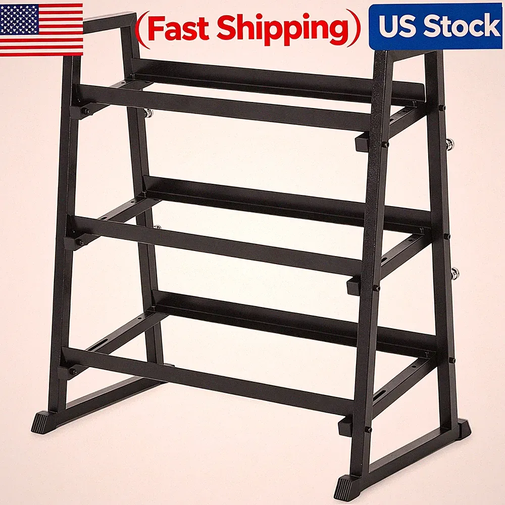 Adjustable 3-Tier Dumbbell Rack 1300LB Weight Stand for Home Gym Capacity