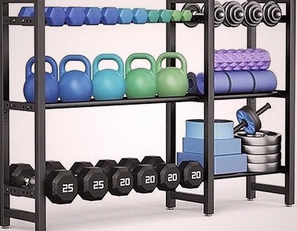 Adjustable 3 Tier Dumbbell Rack 50 Inch Heavy Duty Home Gym #R018