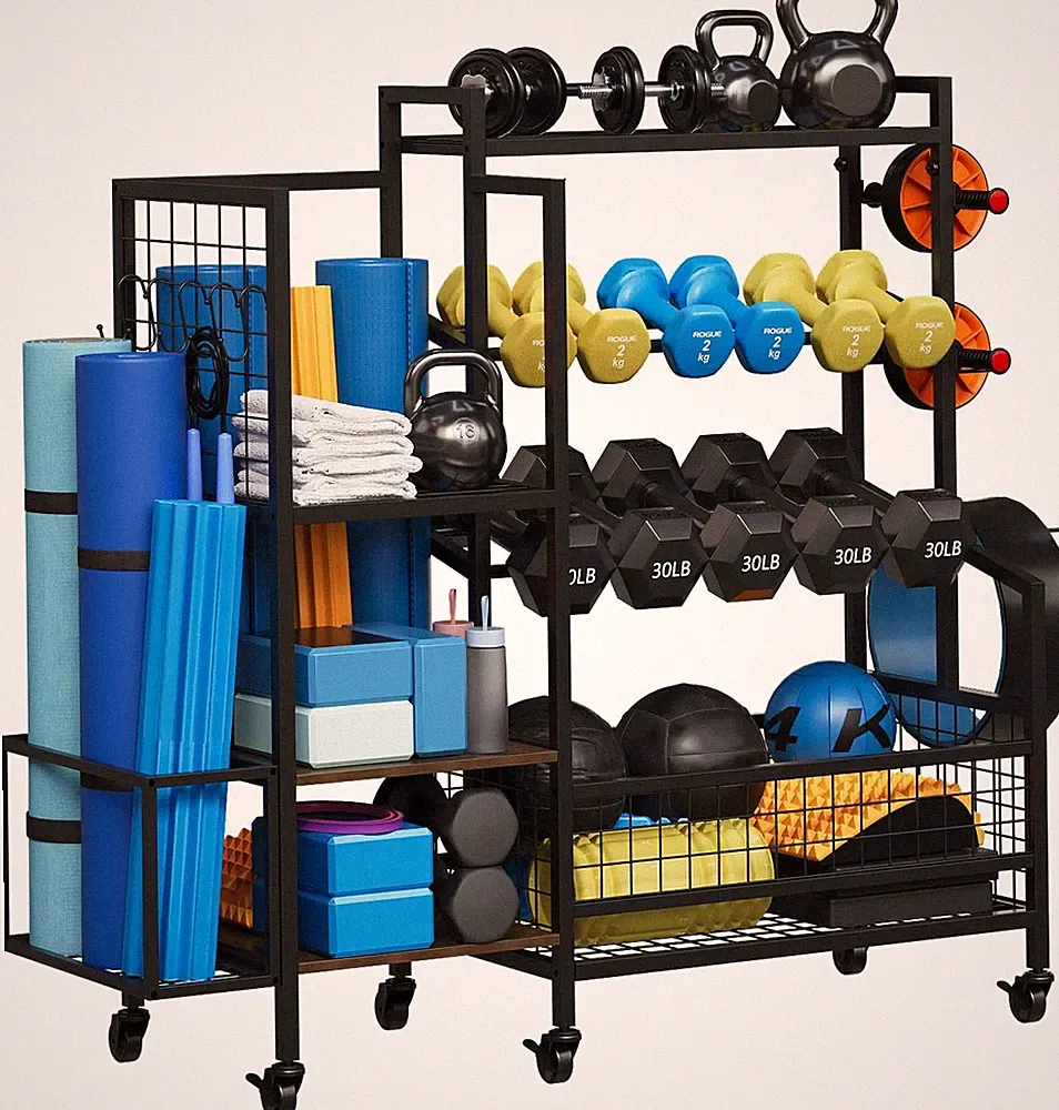 Adjustable 3-Tier Dumbbell Rack - Heavy-Duty Home Gym Storage Organizer
