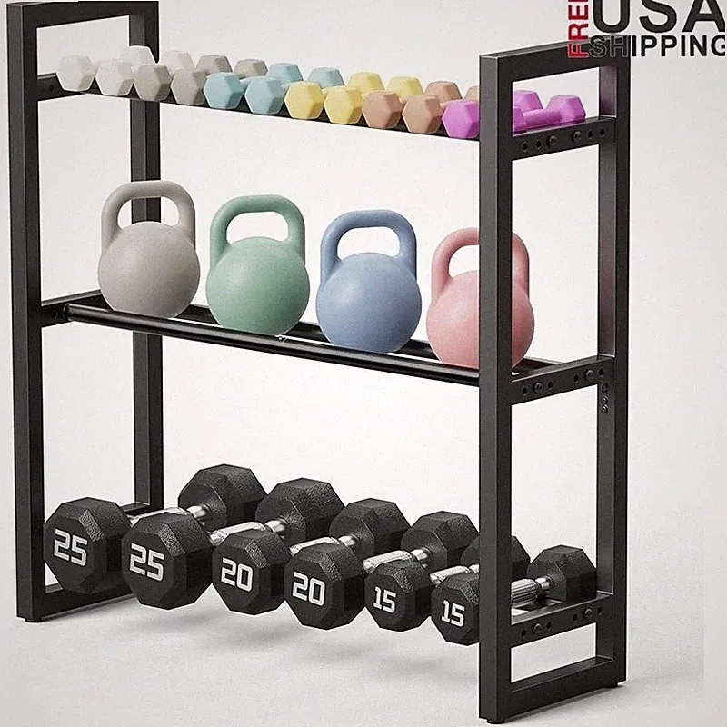 Adjustable 3 Tier Dumbbell Rack Heavy Duty Weight Storage Home Gym Equipment