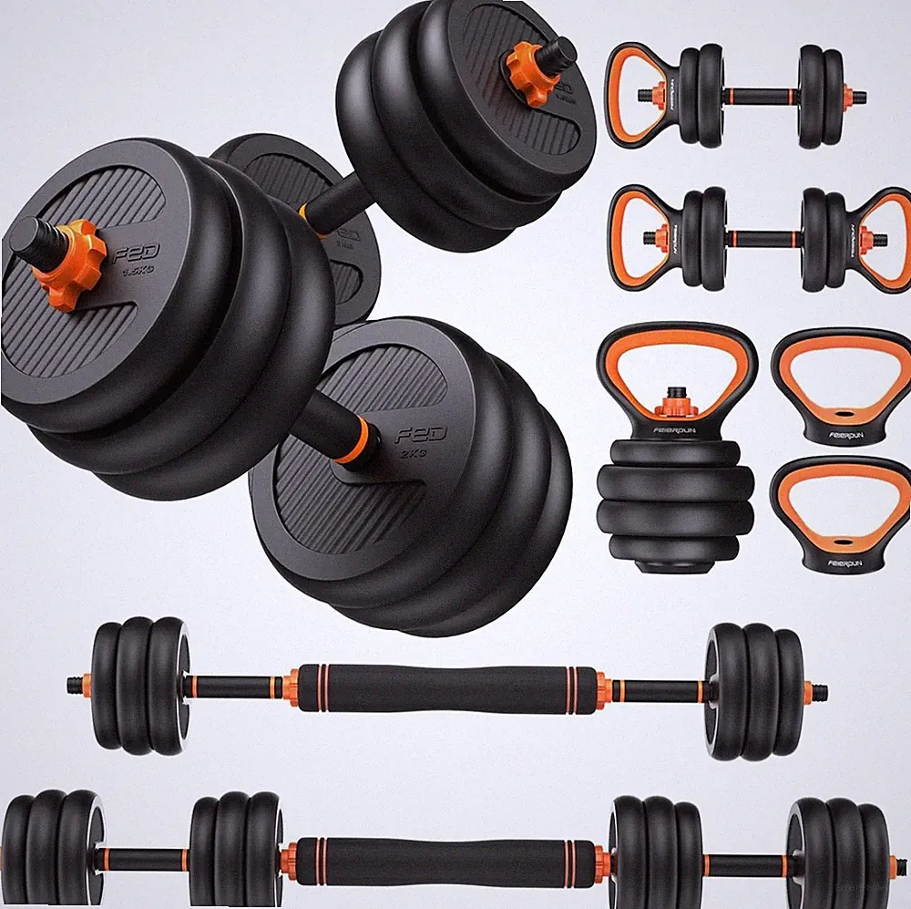 Adjustable 4-in-1 Dumbbell & Barbell Set: 90lbs of Fitness Versatility
