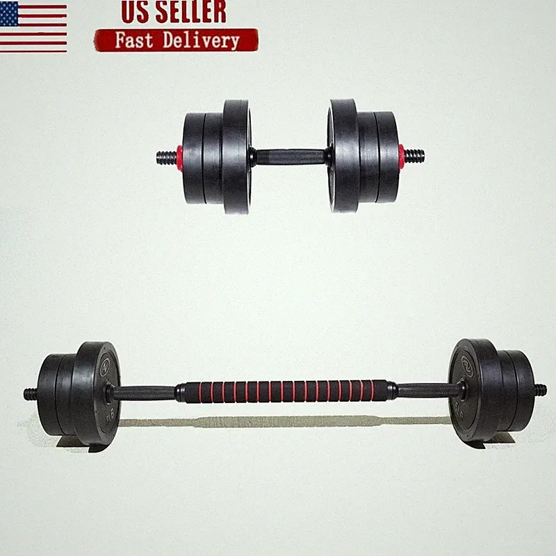 Adjustable 40LB Dumbbell Set 5-in-1 Home Gym Strength Training Kettlebell Black