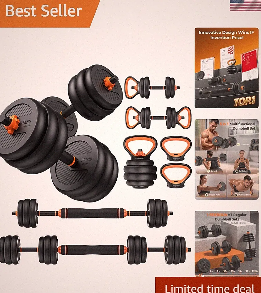 Adjustable 5-in-1 Fitness Dumbbells: Essential Equipment for Total Body Training