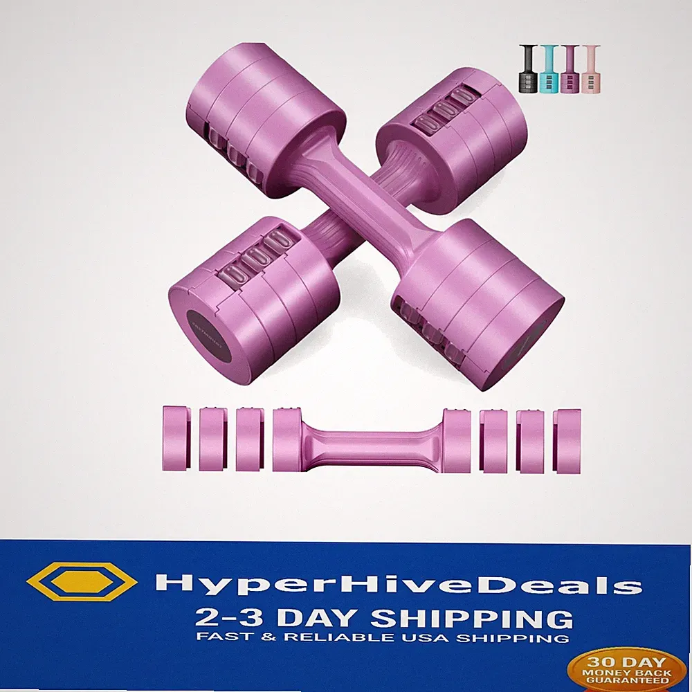 Adjustable 5 lb Dumbbell Set for Women, 10 lbs Total - Versatile Hand Weights