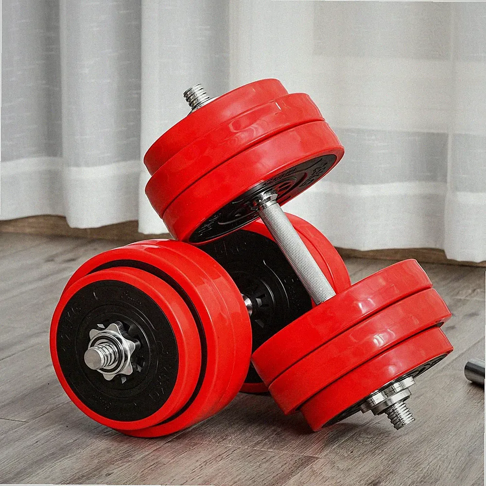 Adjustable 66 lb Barbell & Dumbbell Set with Ergonomic Grip for Home Gym