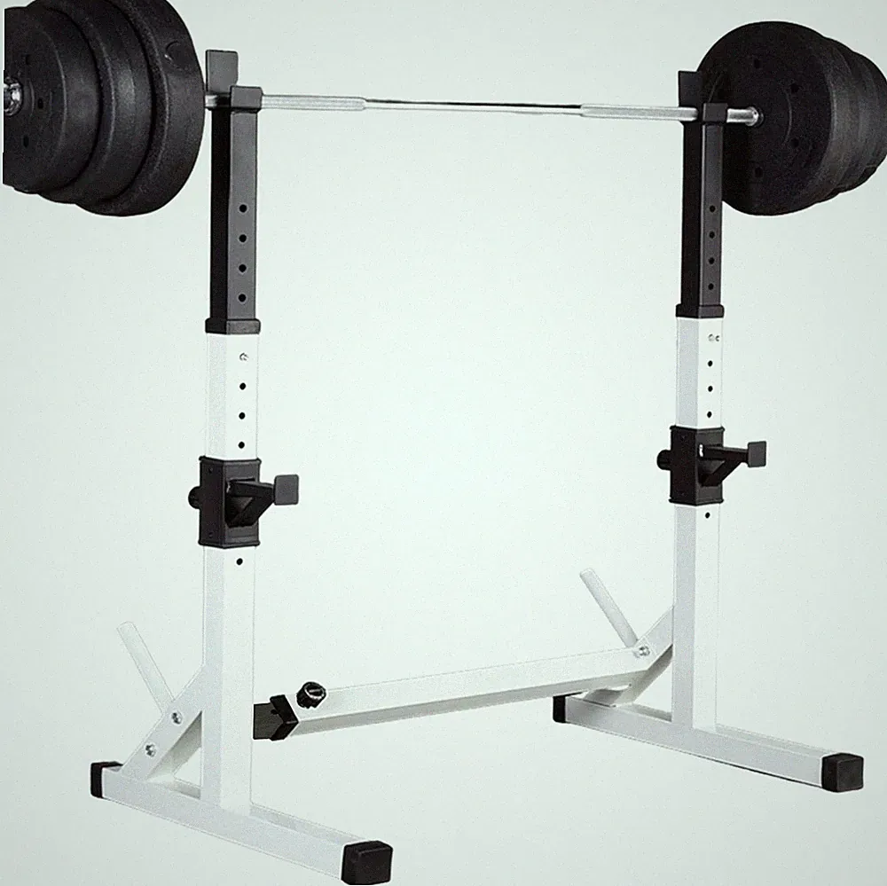 Adjustable Barbell Rack Stand - Heavy-Duty Squat & Dip Station for Home Gym