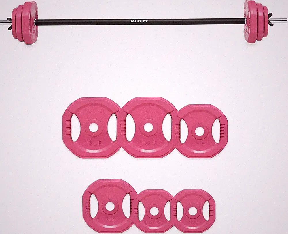 Adjustable Barbell Weight Set w/ Padded Bar, Home Gym