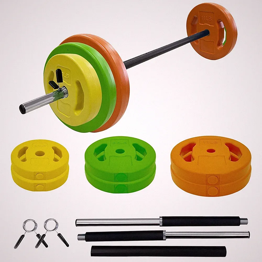 Adjustable Barbell Weight Set with Cardio Pump & 51'' Bar for Home Gym Training