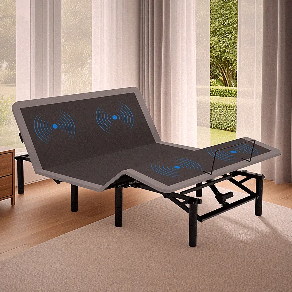 Adjustable Bed Frame with Massage Head & Foot Incline Queen Size Wireless Remote