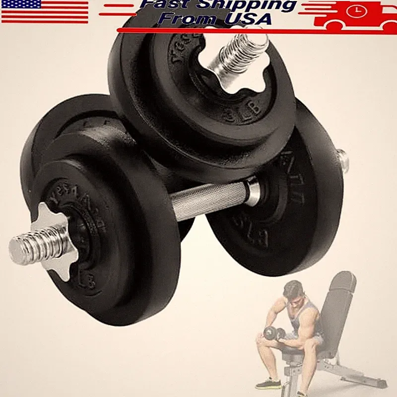 Adjustable Cast Iron Dumbbell Set 40-200 lbs Full Body Workout & Comfort Handles