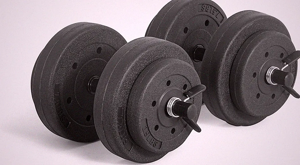 Adjustable Cement Dumbbell Set 40-Pound Vinyl Coated Hand Weight For Home Gym US