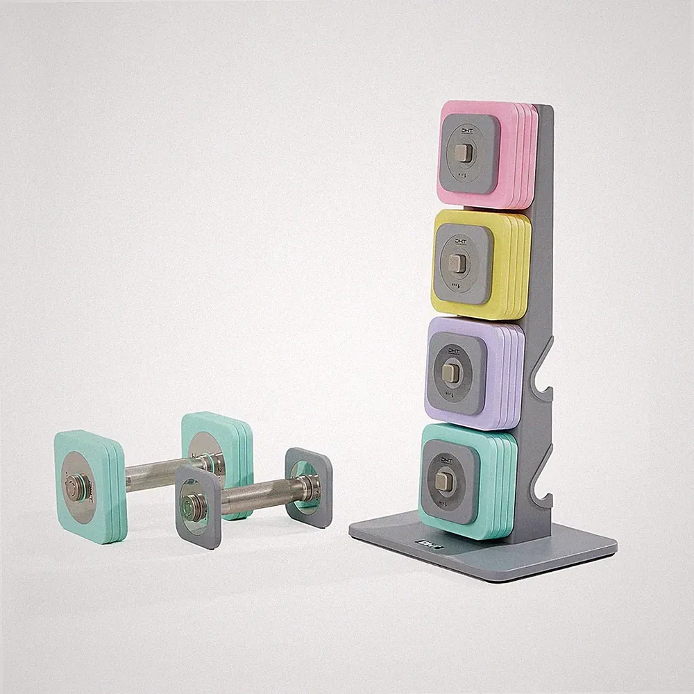 Adjustable DHT Dumbbells Set with Rack, 2.2-22 Lbs for Home & Gym Fitness