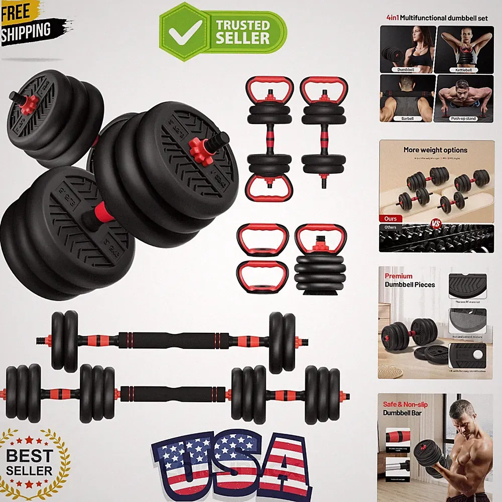 Adjustable Dumbbell, 20/30/40/60/80lbs Dumbbells Set, 4-in-1 Free Weights for...