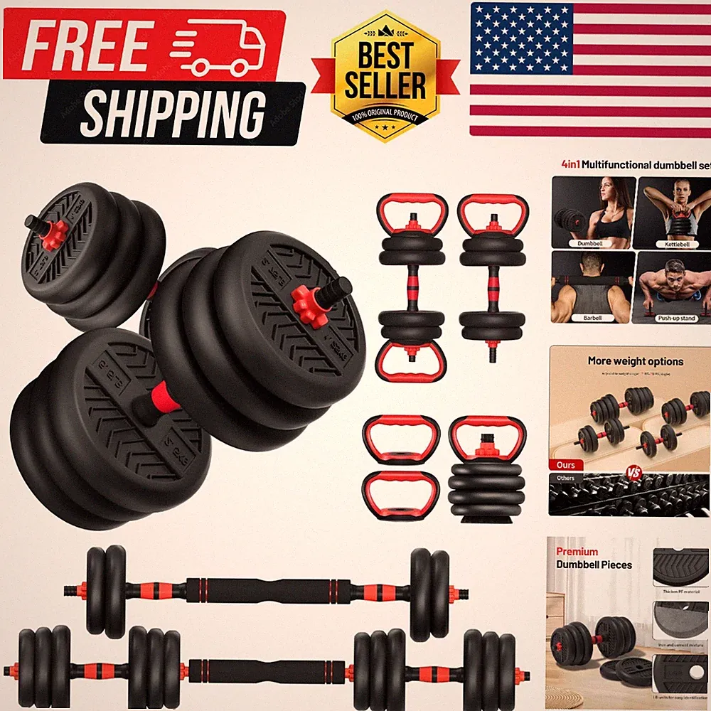 Adjustable Dumbbell, 20/30/40/60/80lbs Dumbbells Set, 4-in-1 Free Weights for...