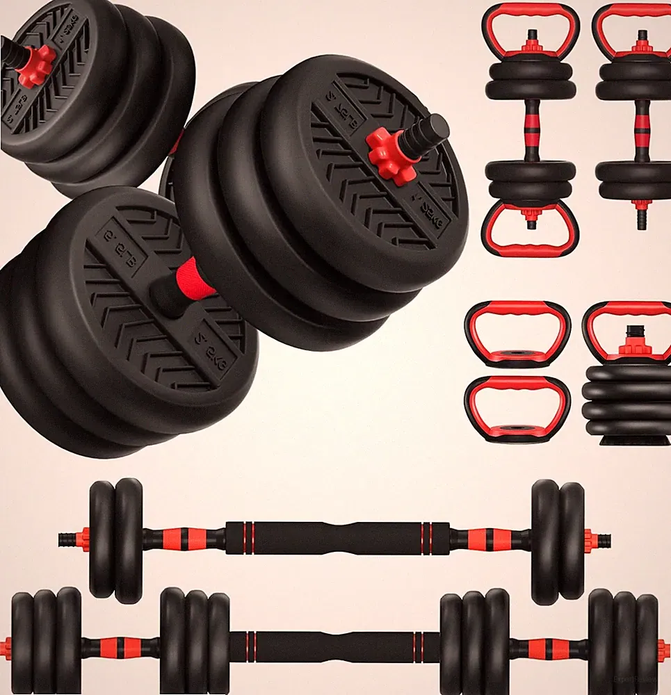 Adjustable Dumbbell, 20/30/45/70/90Lbs Dumbbells Set, 4-In-1 Free Weights for Wo