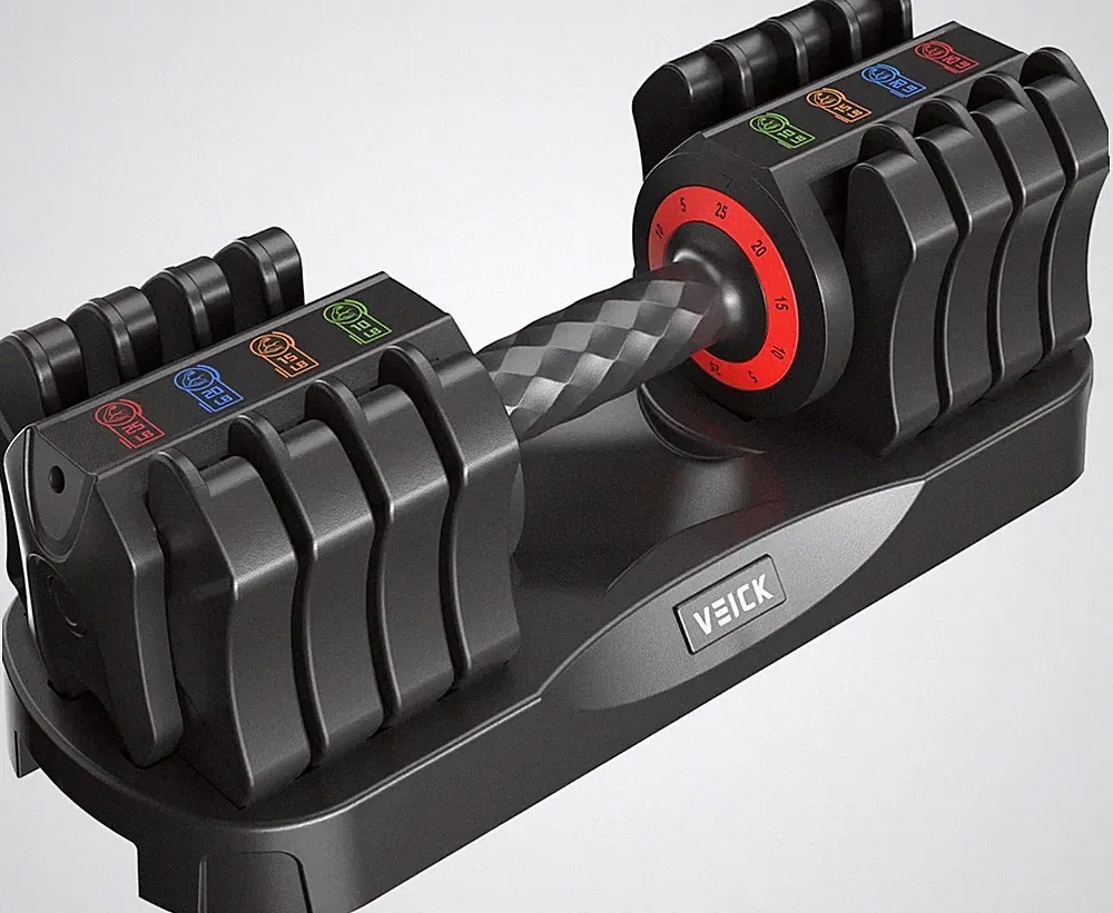Adjustable Dumbbell 25 lb with Quick Change Dial Non Slip Handle Space Saving