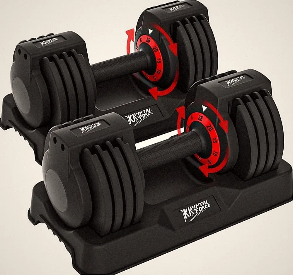 Adjustable Dumbbell 2pcs 25lbs Free Weights Dumbbell Set Quick-Lock Hand Weights