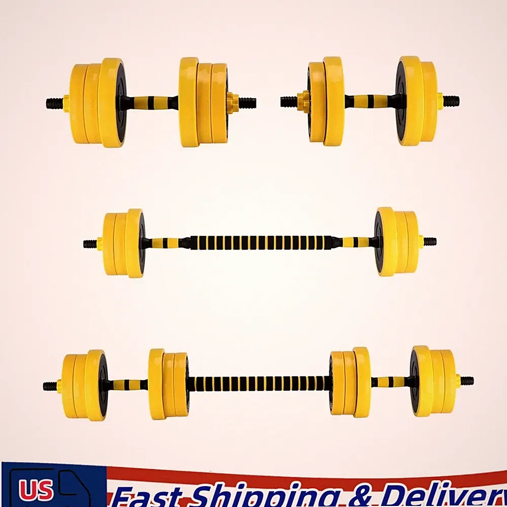 Adjustable Dumbbell 33LB Set 2-in-1 Gym Home Hand Dumbbells Fitness Exercise