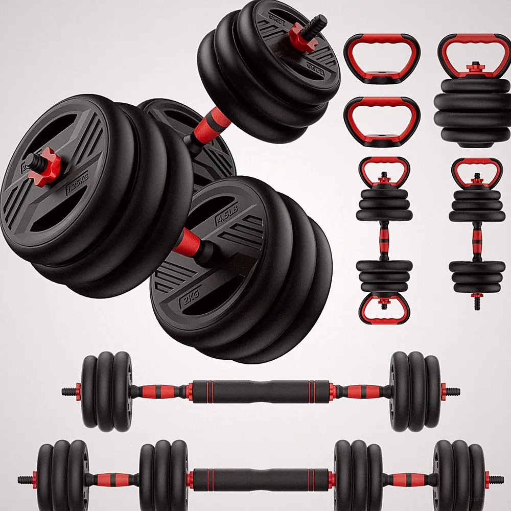 Adjustable Dumbbell 45lb Set 5-in-1 Barbell Kettlebell Cvonte 45lbs Free Weight