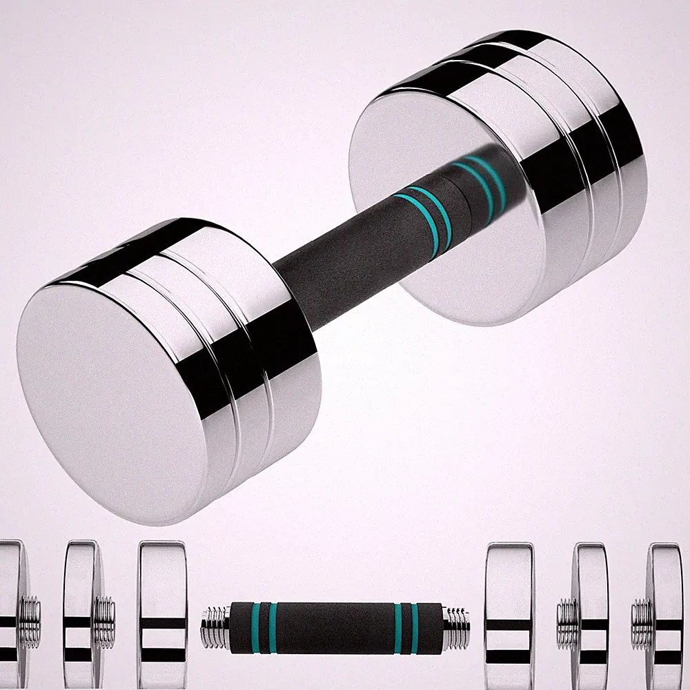 Adjustable Dumbbell 5/10/15lb Single Steel Non-Slip Foam Handle - Home Fitness