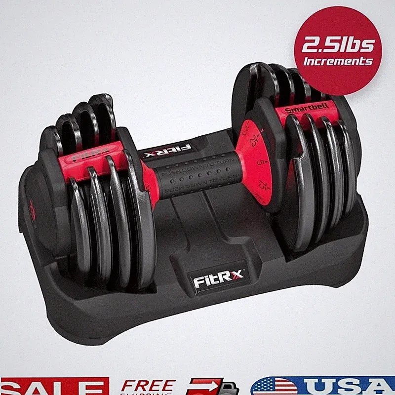 Adjustable Dumbbell 5-25 lbs Quick Select Anti-Slip Handle Compact Home Gym New