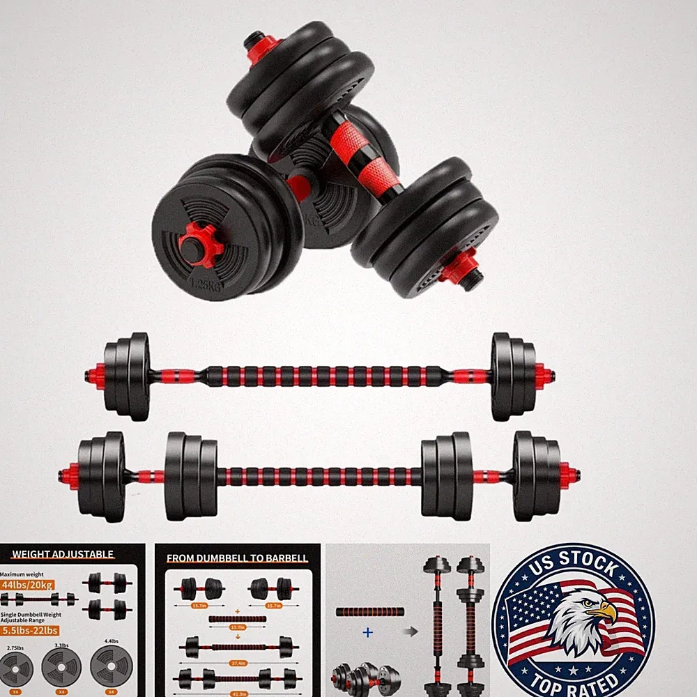 Adjustable Dumbbell Barbell Set Anti-Slip Grip for Arms, Legs, Waist, Exercise